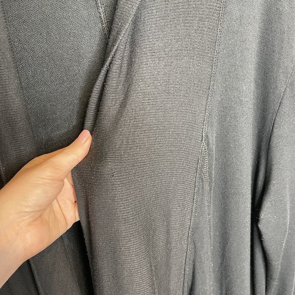 Athleta Cardigan Size Medium Black Open Front Sweater Thumbholes - Picture 7 of 7